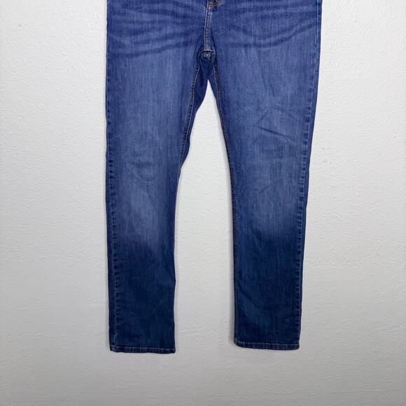 Wrangler Mens Jeans Size 31 Dark Wash Denim Blue Slim Straight Causal - Picture 8 of 12